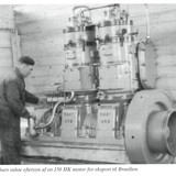 Arthur inspecting a new 150 HP engine
