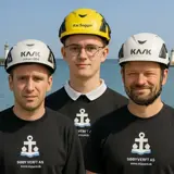 AI generated picture of three men looking at the camara